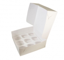 Упаковка для капкейков белая 250x250x100 мм. 9 ячеек, в упаковке 100шт.